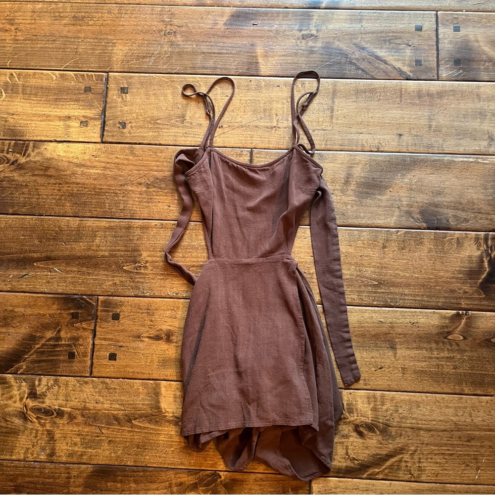 Pacsun LA Hearts Tie Back Linen Mini Skort Dress